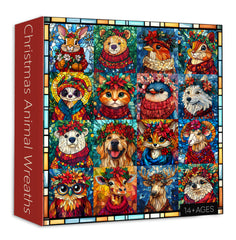 Weihnachts-Tierkranz-Puzzle 1000 Teile