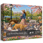 Rompecabezas City Floral Pup Stride, 1000 piezas
