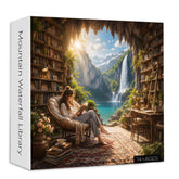 Mountain Waterfall Library Jigsaw Puzzle 1000 Pieces