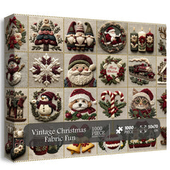 Vintage Christmas Stoff Fun Puzzle 1000 Stücke