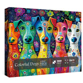 Puzzle Jigsaw Chiens Colorés 1000 Pièces