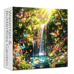 Puzzle da giardino con farfalle a cascata, 1000 pezzi