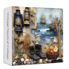 Puzzle Collage Nautique Vintage 1000 Pièces