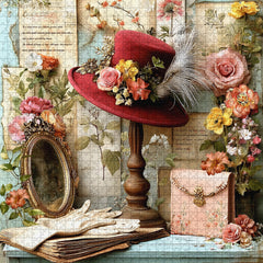Puzzle con cappello floreale vintage da 1000 pezzi