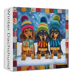 Winter -Dackel -Puzzle 1000 Stücke