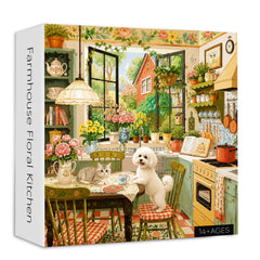 Farmhouse Floral Kitchen Jigsaw Puzzle 1000 Pieces