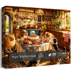 Pups' Kitchen Feast Jigsaw Puzzle 1000 Pieces