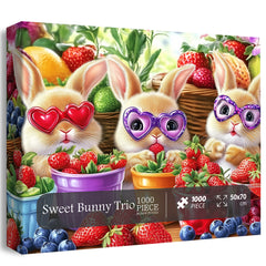 Sweet Bunny Trio Jigsaw Puzzle 1000 Pieces