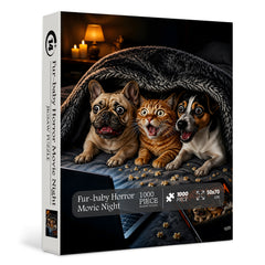 Fur-baby Horror Movie Night Jigsaw Puzzle 1000 Pieces