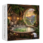 Sunset Spa Cottage Jigsaw Puzzle 1000 Pieces