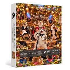 Garden Rock Cats Jigsaw Puzzle 1000 Pieces
