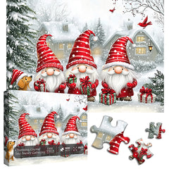 Affascinante gnome trio nevy che raccoglie puzzle puzzle 1000 pezzi