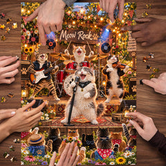 Garden Rock Cats Jigsaw Puzzle 1000 Pieces