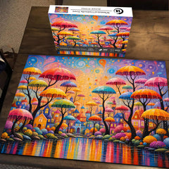 Puzzle stravagante della città dell'ombrello, 1000 pezzi