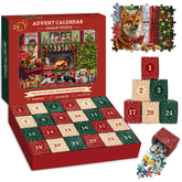 Puzzle en bois de Noël douillet - Calendrier de l'Avent - 1000 pièces