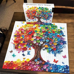 Button Art Tree Jigsaw Puzzle 1000 Pieces