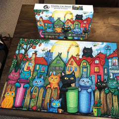 Colorful Cat Street Jigsaw Puzzle 1000 Pieces