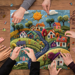 Wunderliches Wolldorf-Puzzle 1000 Teile