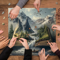 Mountains In Book Jigsaw Puzzle 1000 Pieces