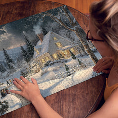 Puzzle di notte innevata al chiaro di luna 1000 pezzi