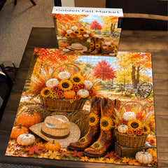 Golden Fall Market Jigsaw Puzzle 1000 Pieces