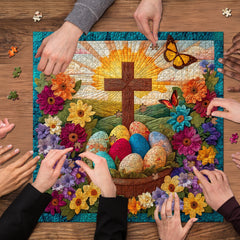 Puzzle Oeufs de Pâques et Croix 1000 pièces