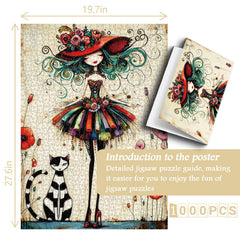 Blumenhut-Dame-Puzzle 1000 Teile
