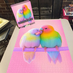 Rainbow Couple Bird Jigsaw Puzzle 1000 pièces