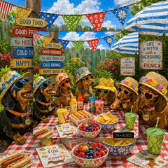 Dachshund Picnic Party Jigsaw Puzzle 1000 Pieces