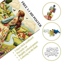 Puzzle da donna di campagna floreale, 1000 pezzi