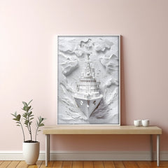 Weißes Kriegsschiff-Puzzle 1000 Teile