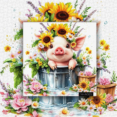Flower Crown Pig Jigsaw Puzzle 1000 Pieces