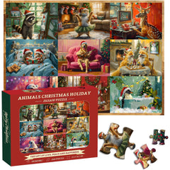 Vacaciones de Navidad de animales Rompecabezas Puzzle 1000 piezas