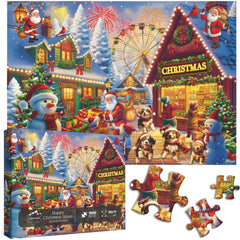 Frohe Weihnachten Straßen-Puzzle 1000 Teile