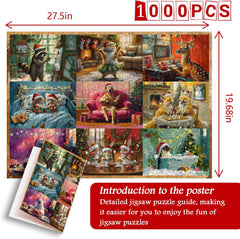 Vacaciones de Navidad de animales Rompecabezas Puzzle 1000 piezas