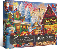 Frohe Weihnachten Straßen-Puzzle 1000 Teile