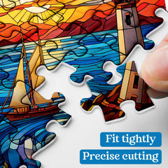 Stained Glass Lighthouse Jigsaw Puzzles 1000 Pieces