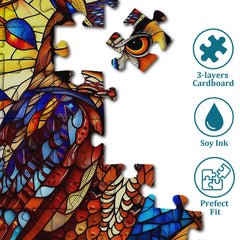 Owl de vidrieras Rompecabezas 1000 piezas