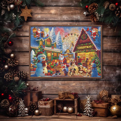Frohe Weihnachten Straßen-Puzzle 1000 Teile