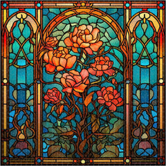 Stained Glass Flower Jigsaw Puzzle 1000 Pieces