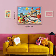 Beach Cat Party Jigsaw Puzzle 1000 Pieces