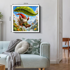 Leaf Gliding Gnome Jigsaw Puzzle 1000 Pieces