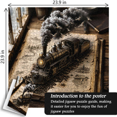 Puzzle di treni vintage con libri, 1000 pezzi