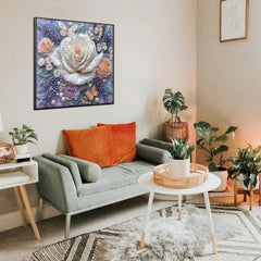 Puzzle en bois de 1000 pièces - Rose ornée de bijoux