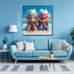 Rompecabezas de la abuela de la sonrisa de la playa 1000 piezas