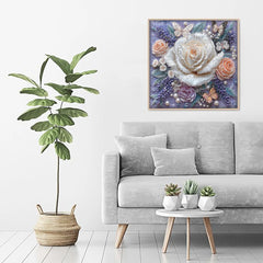 Puzzle en bois de 1000 pièces - Rose ornée de bijoux