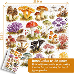 Puzzle con funghi ad acquerello, 1000 pezzi