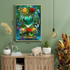 Puzzle da giardino con cuore di cristallo, 1000 pezzi