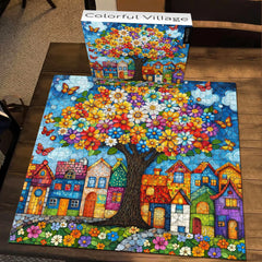 Puzzle coloré de village de village 1000 pièces