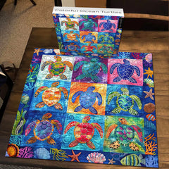 Colorful Ocean Turtles Jigsaw Puzzle 1000 Pieces